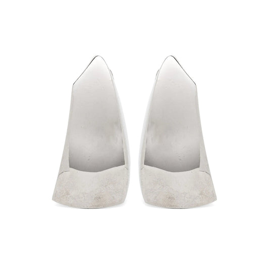 Saint Laurent Sculpted Drop Earrings – Palladium Silver