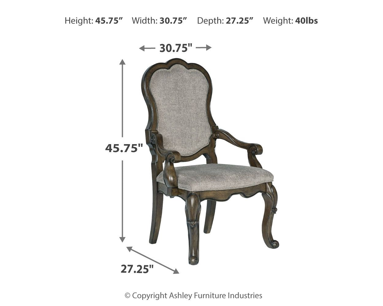 The Ashbourne Manor Upholstered Dining Armchairs (Set of 2)