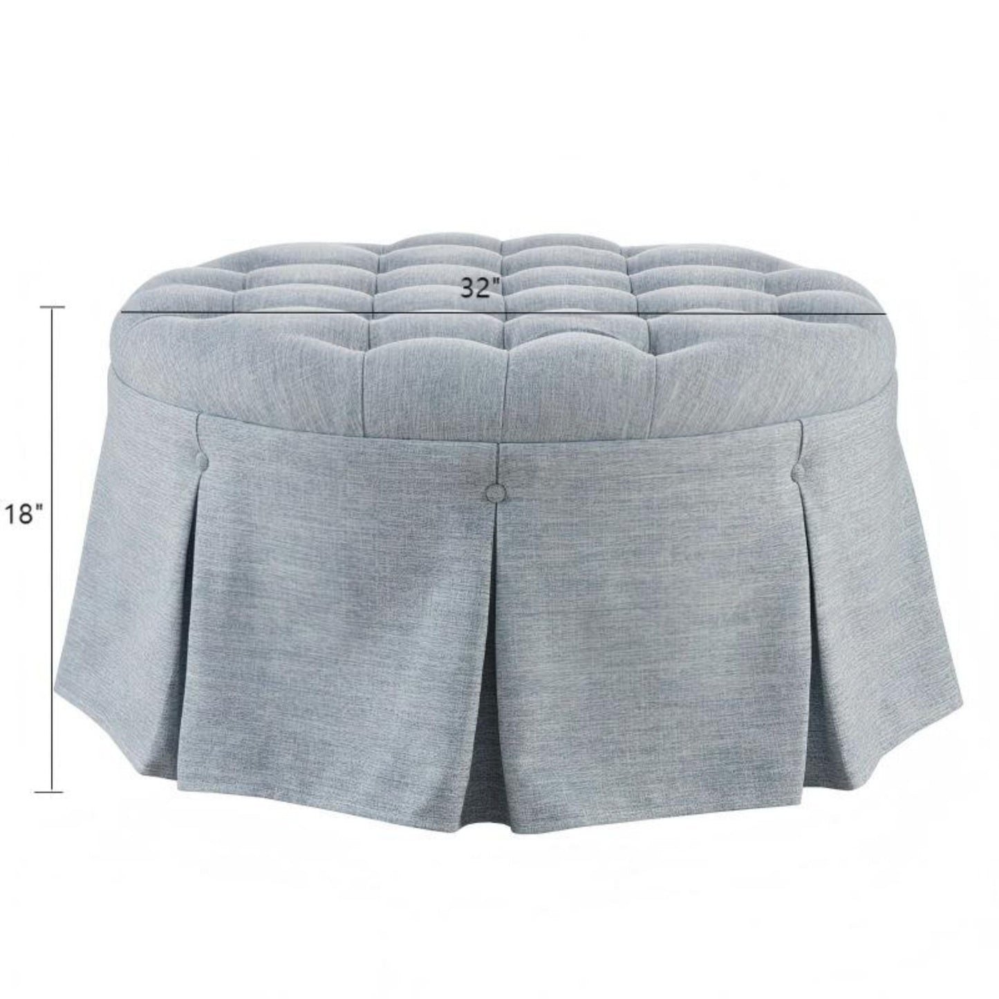 The Wainscott Tufted Skirted Round Cocktail Ottoman