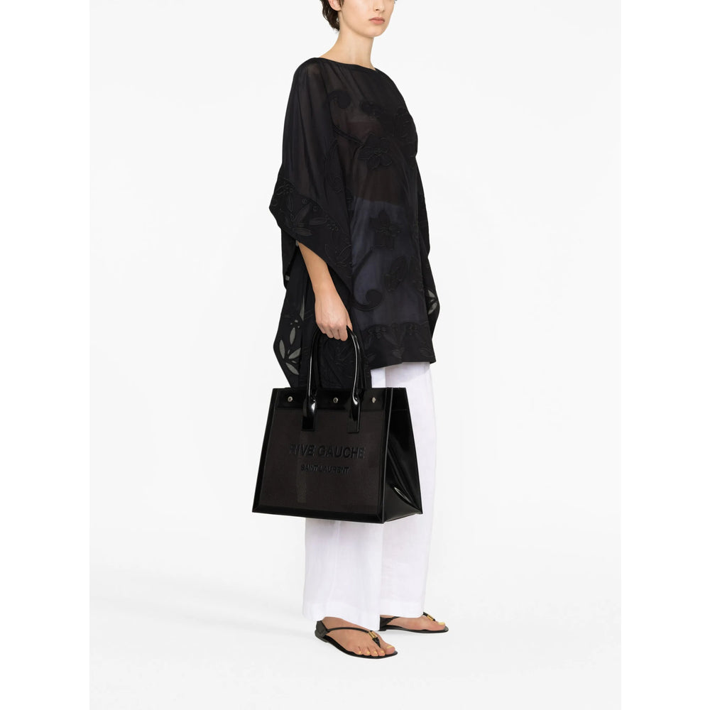 Saint Laurent Patent Mesh Tote Bag – Jet Black