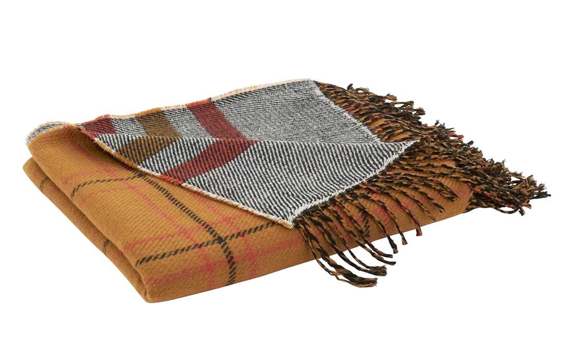 Bracken Hunt Reversible Plaid Throw | Rust