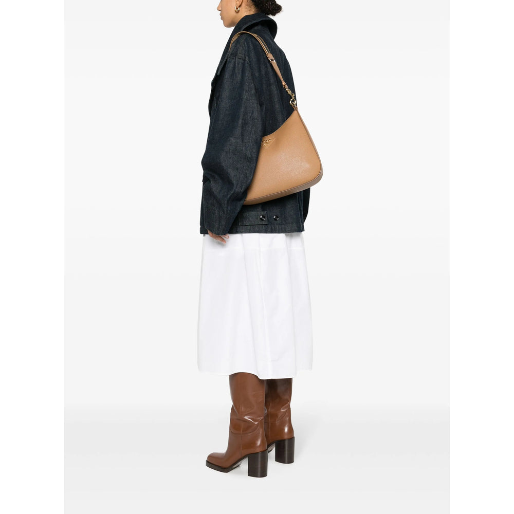 Prada Grained Leather Shoulder Bag – Caramel Brown