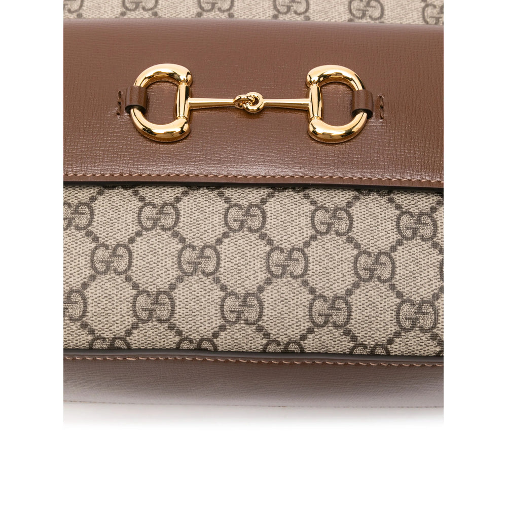 Gucci GG Supreme Horsebit Crossbody Bag – Beige & Ebony