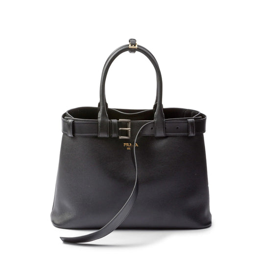 Prada Leather Tote Bag – Black