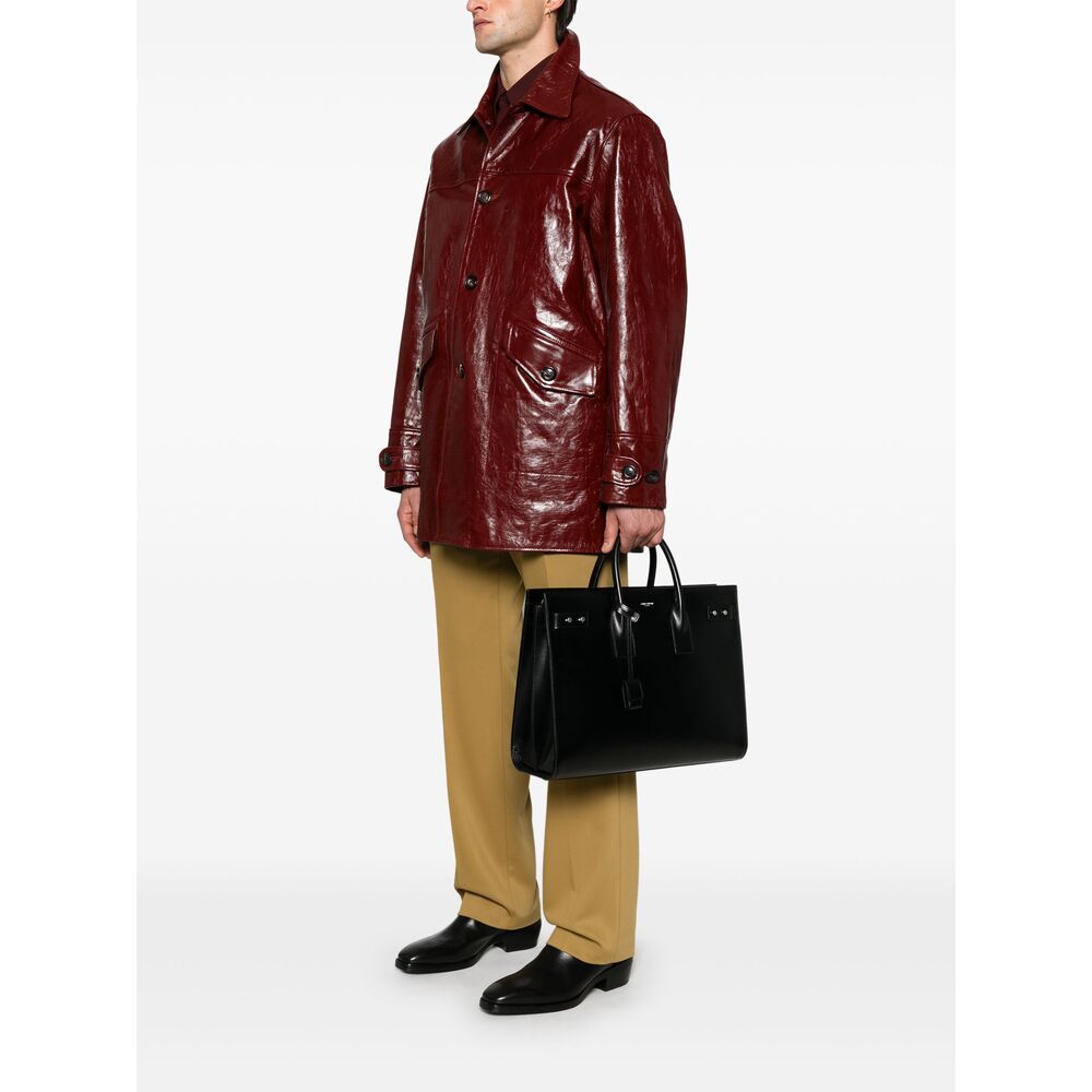 Saint Laurent Leather Tote Bag – Black