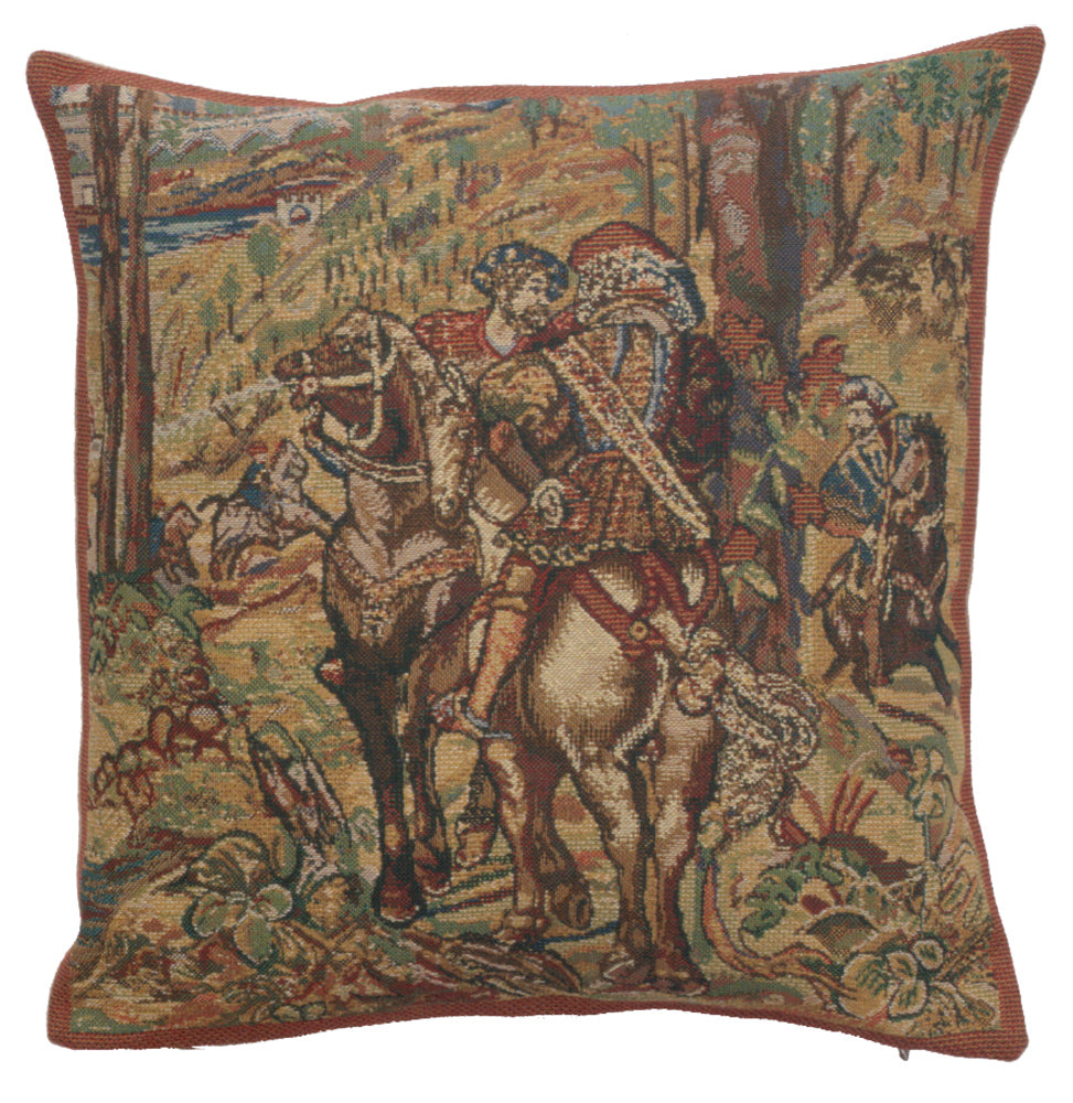 The Vieux Brussels II Hunting Tapestry Cushion