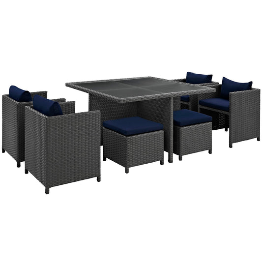 Sojourn 9 Piece Outdoor Patio Sunbrella¨ Dining Set by Modway