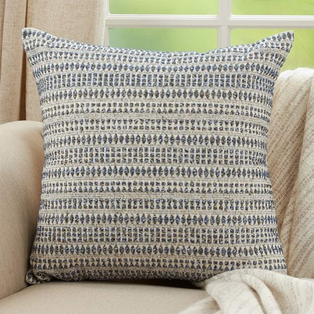 The Harbor Line Woven Pillow — Blue