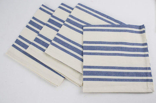 The Portsmouth French Blue Stripe Cotton Napkin Set