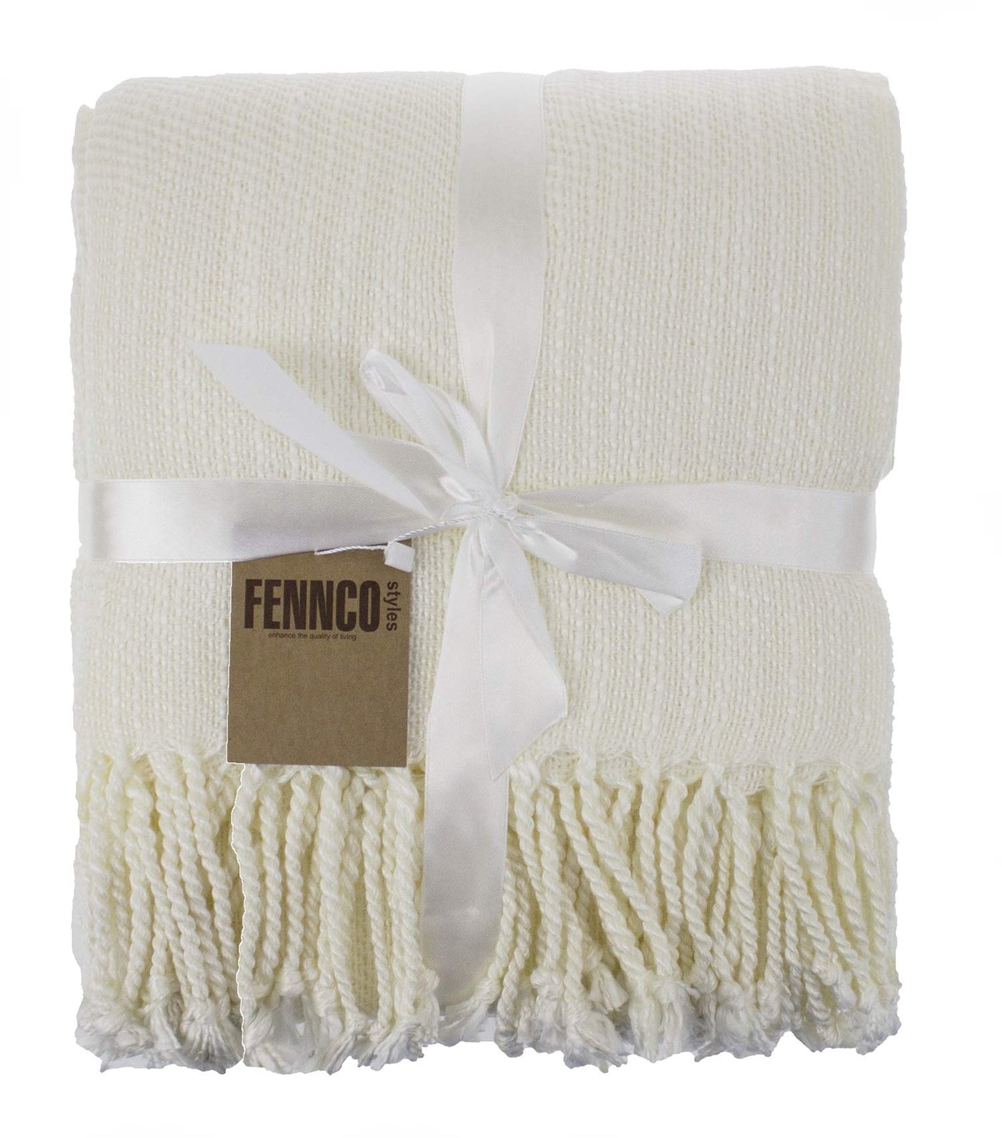 The Seabrook Chambray Woven Fringe Throw Blanket