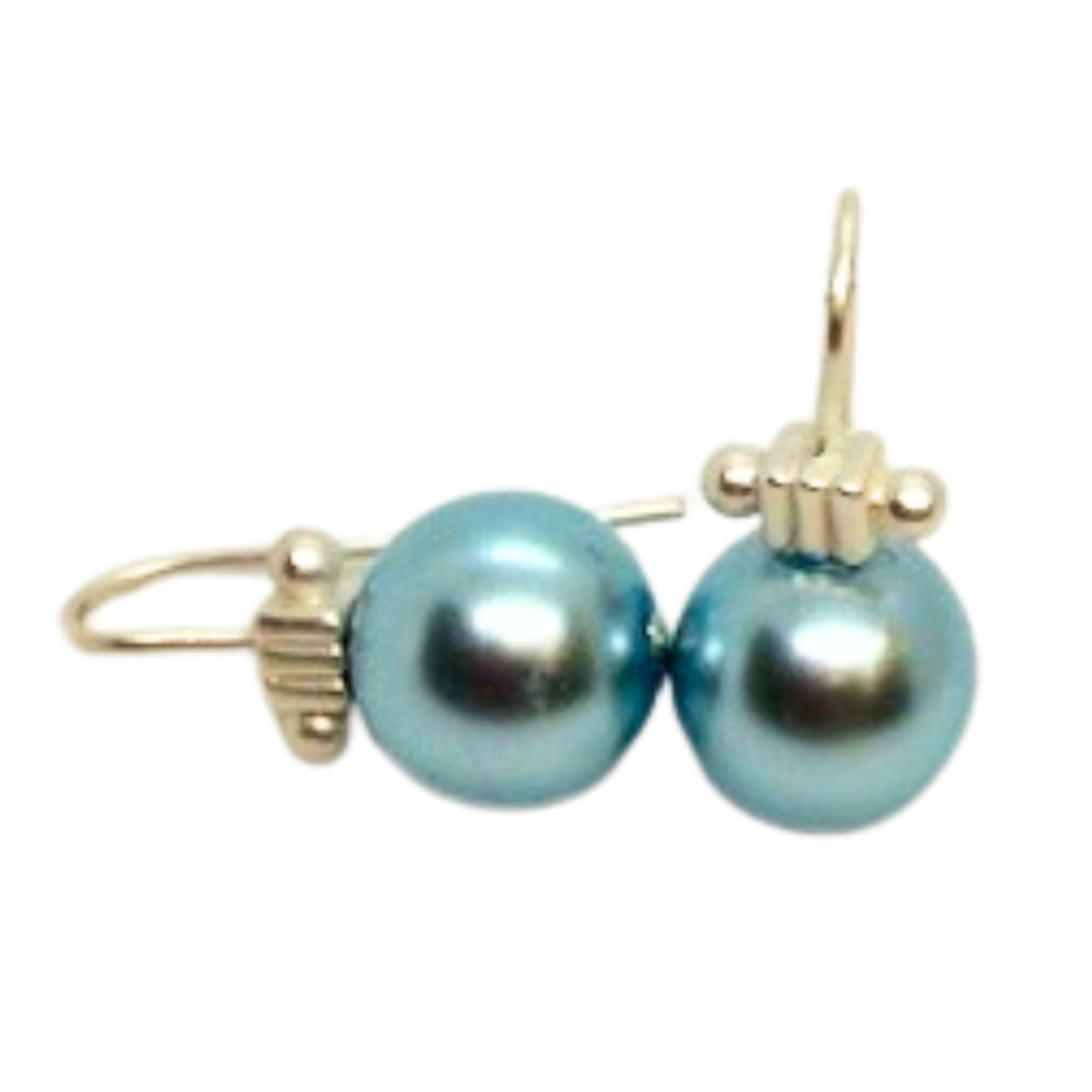 Pearl And Matte Gold Column Top Earrings (Multiple Colors)