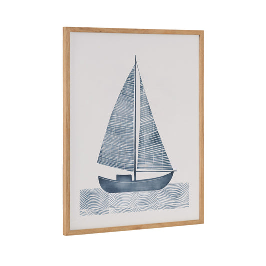 The Nautical Blue Sailboat Framed Print