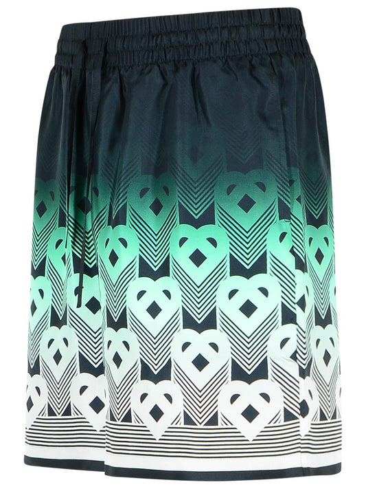 Casablanca Green Silk Bermuda Shorts Men
