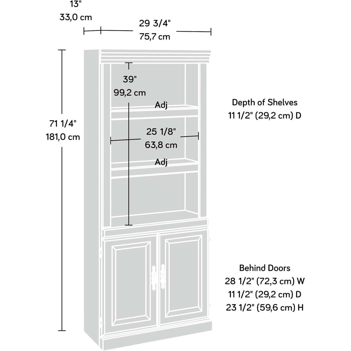 The Harrington Classic Cherry Library Bookcase