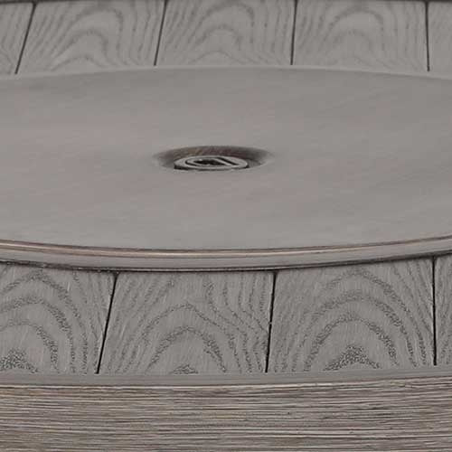 The Tenaya Round Wicker Outdoor Luxury Fire Pit Table – 42" Wood-Grain Finish