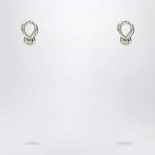 Bottega Veneta Women Silver Earrings With Knot Detail.