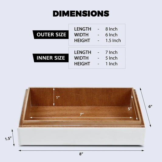 Kept Dapper Black White Resin Inlay & Brass Storage Box, 7 Sizes