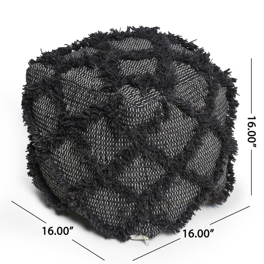 Jumanji - Handcrafted Wool And Cotton Pouf - Brown