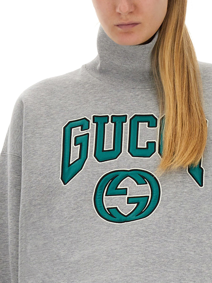 Gucci Oversized Embroidered Cotton Sweatshirt