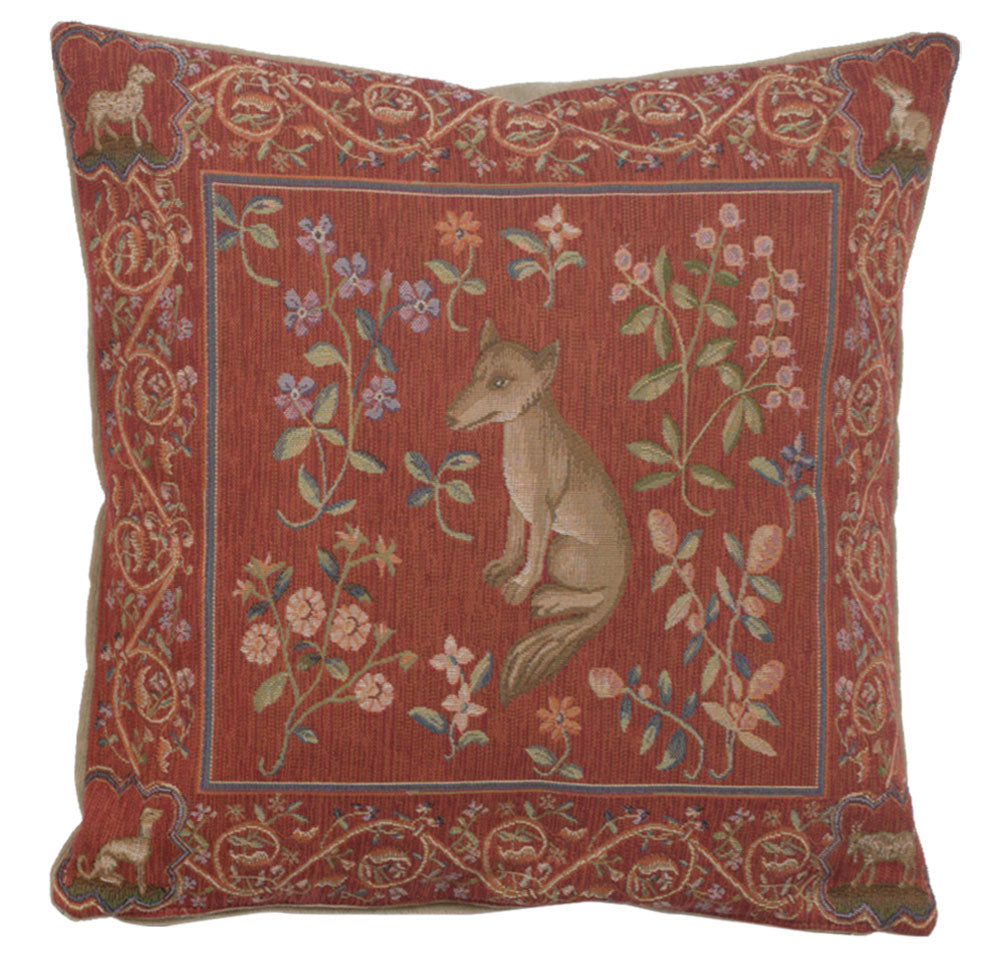 The Medieval Fox French Tapestry Pillow
