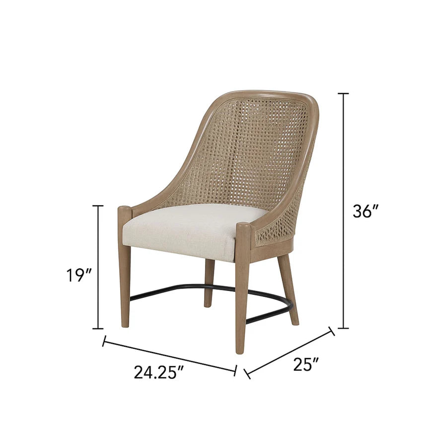 The Ashbourne Sand Cane Back Host Dining Chairs (Set of 2)