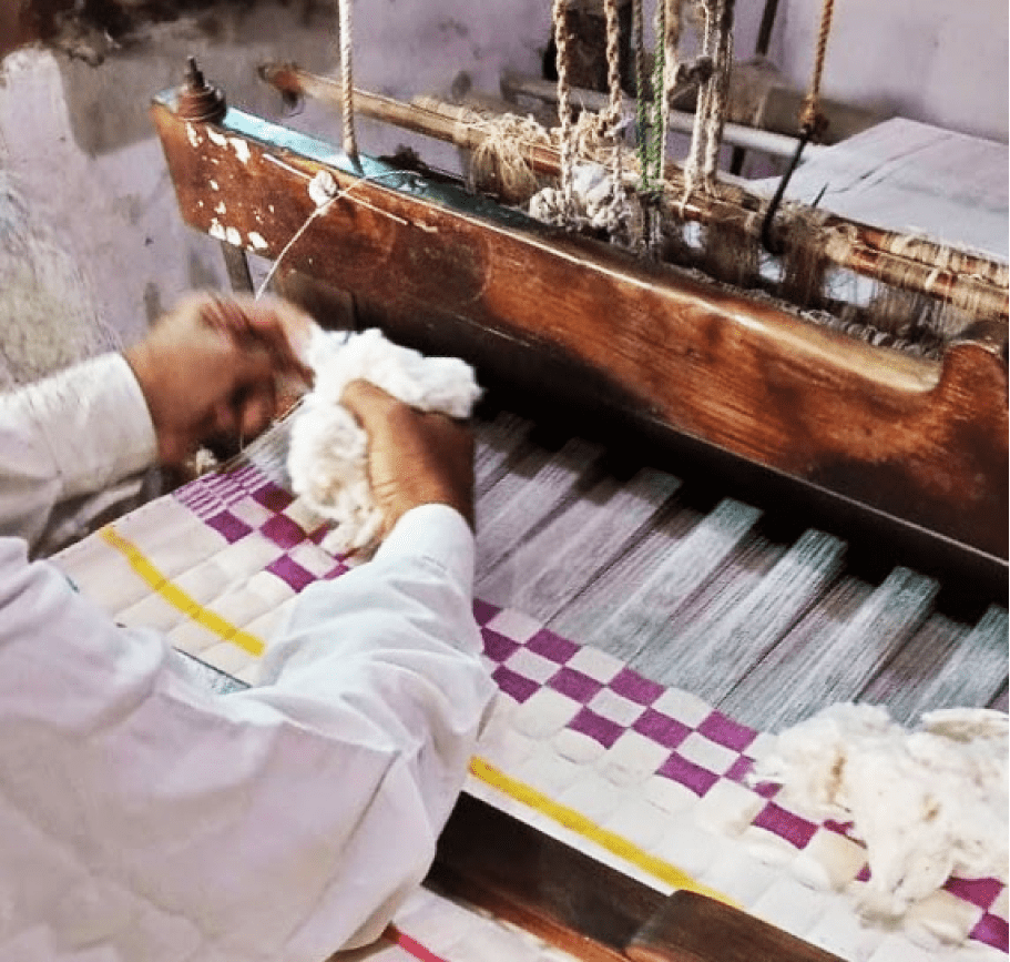 Sujani Heritage Handwoven Quilted Throw Blanket – Blue & White Stripe