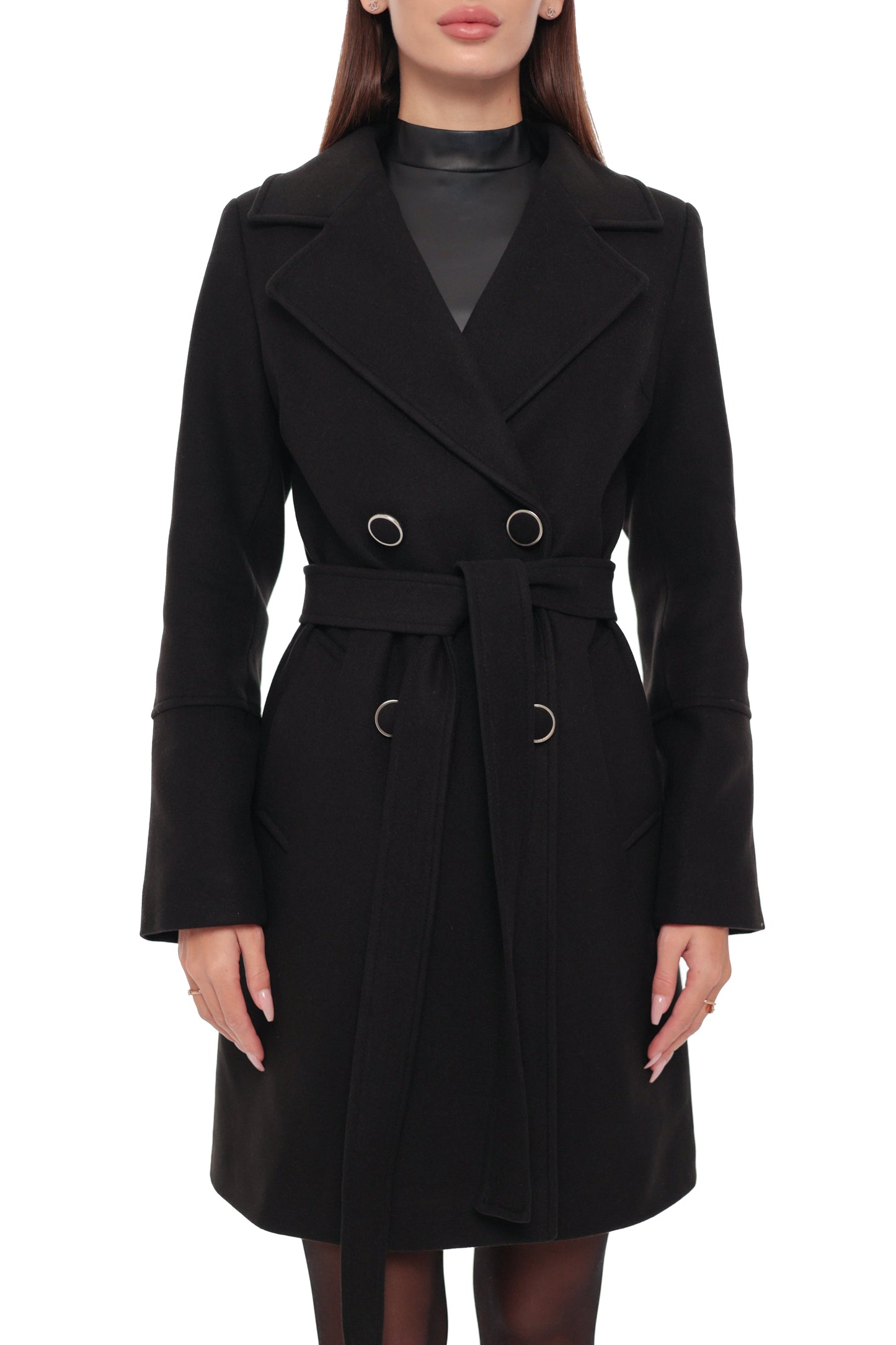 Zuri Cashmere Blend Overcoat in Black
