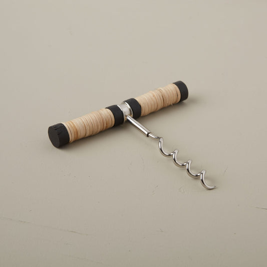 The Ashbourne Rattan & Black Mango Wood Corkscrew