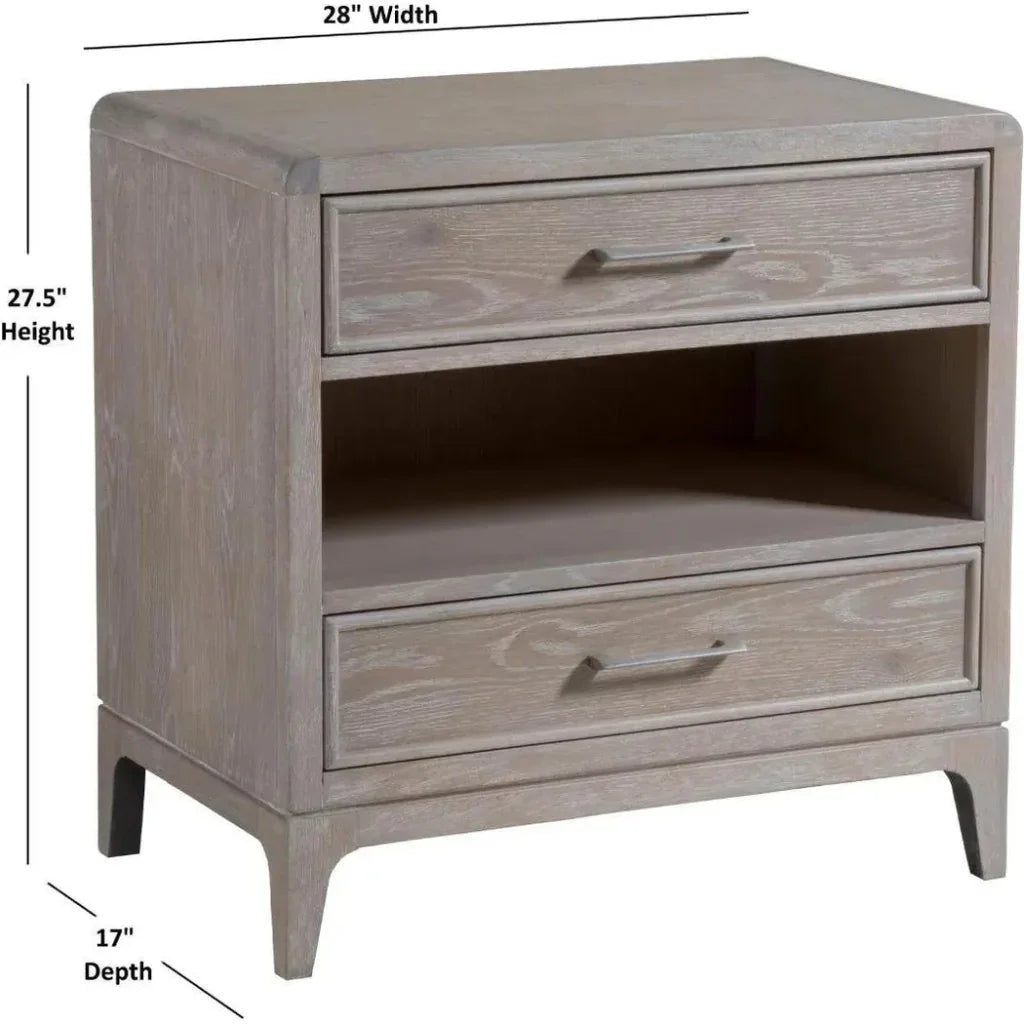Bodhi 2-Drawer Open Nightstand with USB