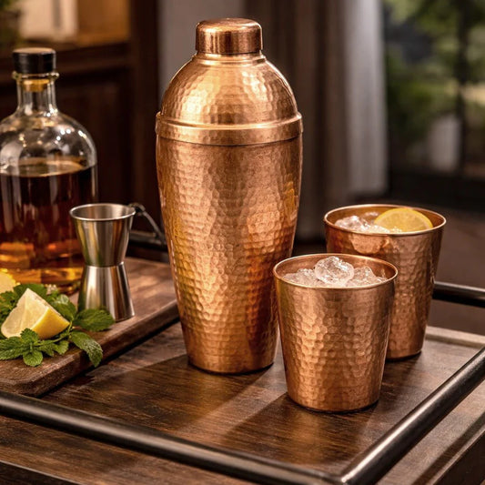 Bronze Hammered Copper Artisan Cocktail Shaker
