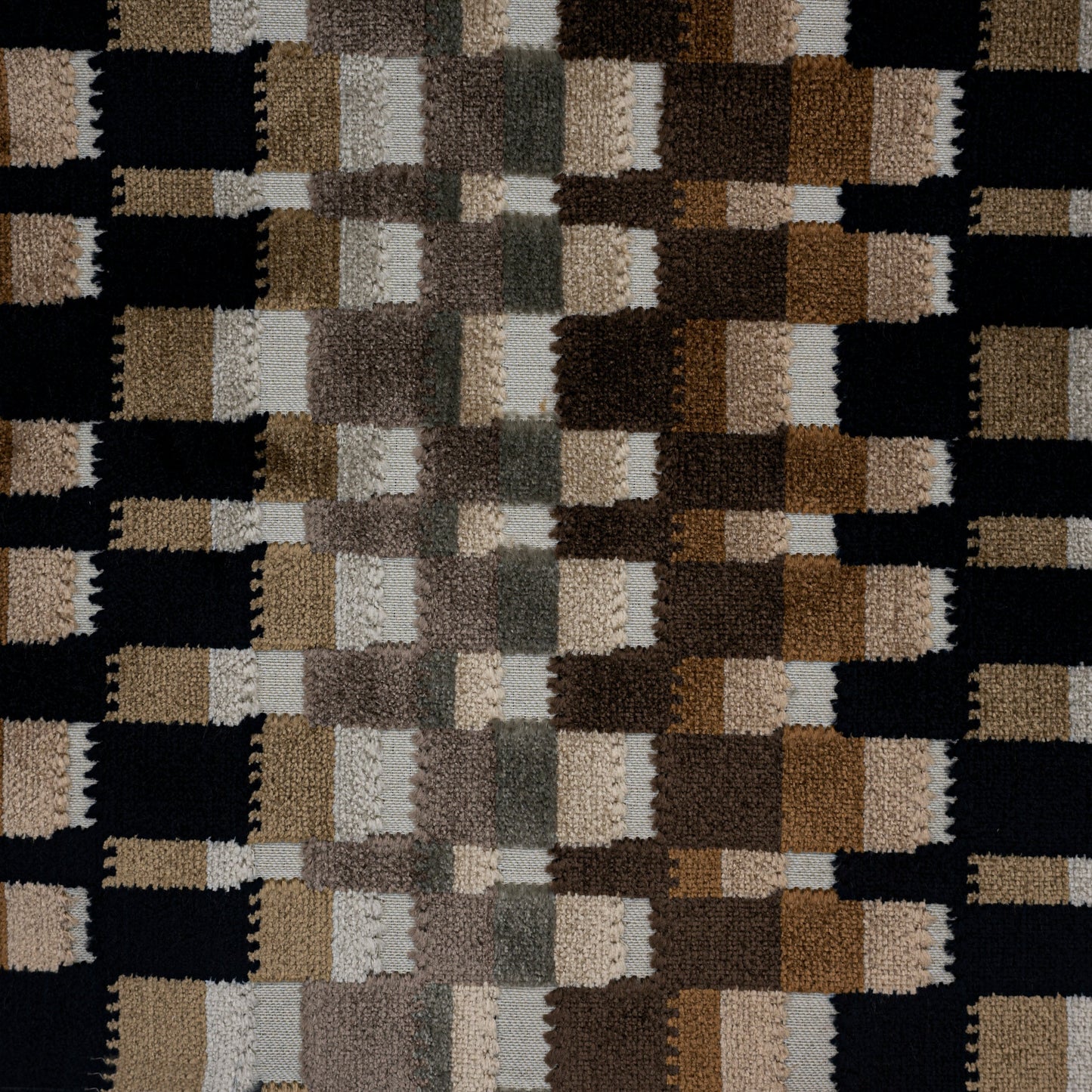 CUADRO - MULTICOLOR GEOMETRIC CUT VELVET UPHOLSTERY FABRIC BY THE YARD