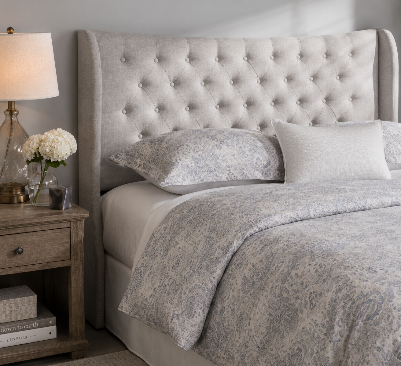 Bay & Bridle Ashford Wingback Tufted Queen Headboard