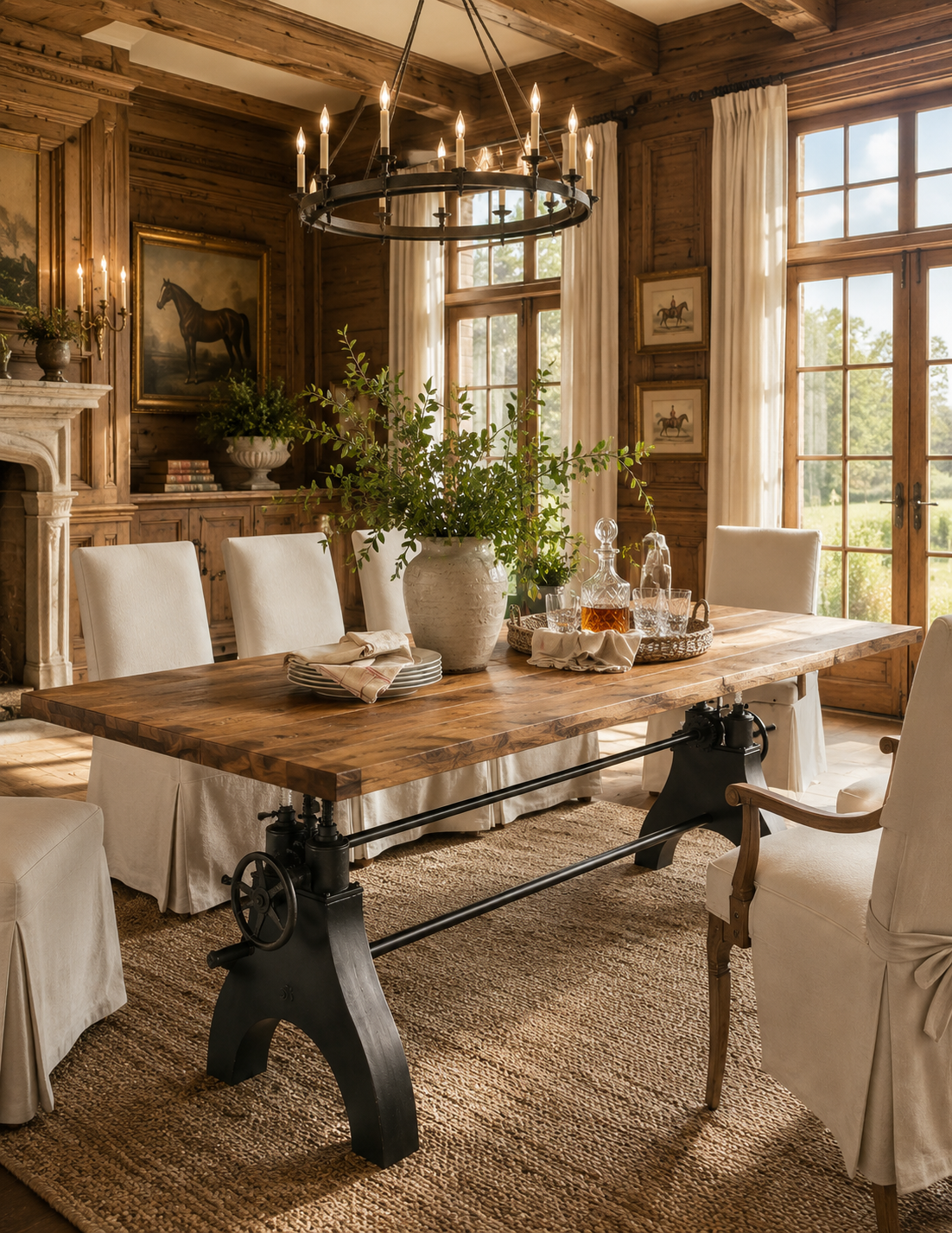 The Wexford 96" Crank Adjustable-Height Dining & Conference Table