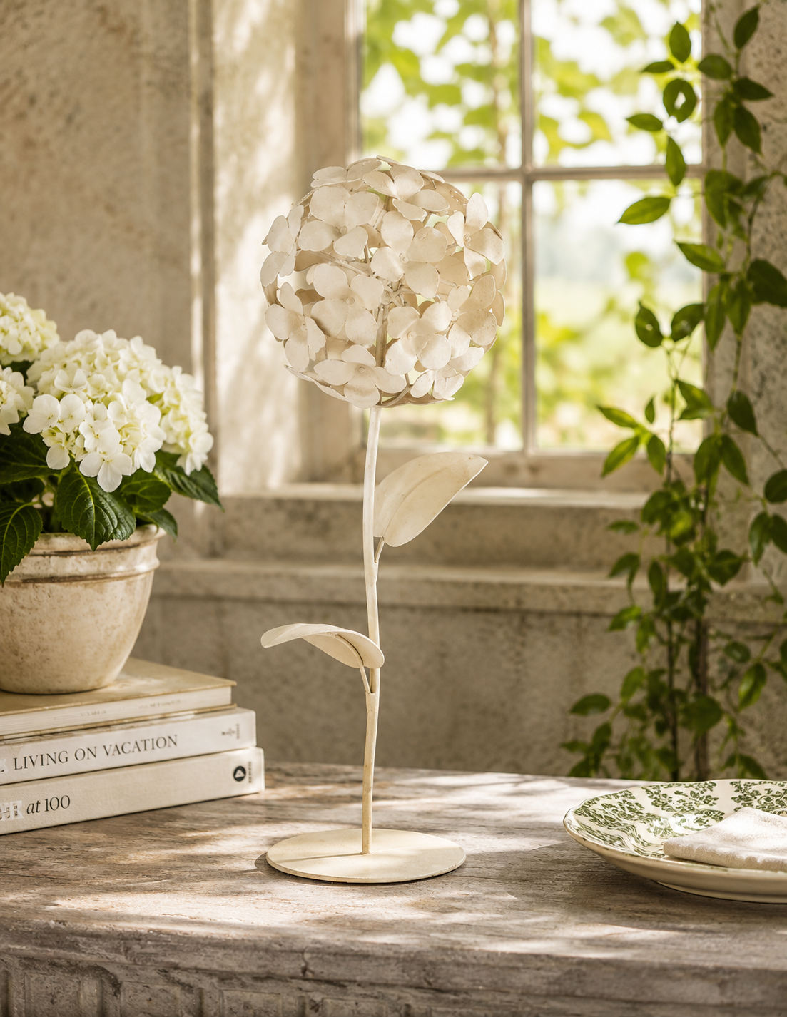 The Ivory Hydrangea Sculptural Stem