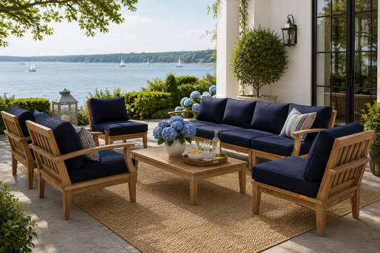 Seabrook 8-Piece Outdoor Teak Sectional Set