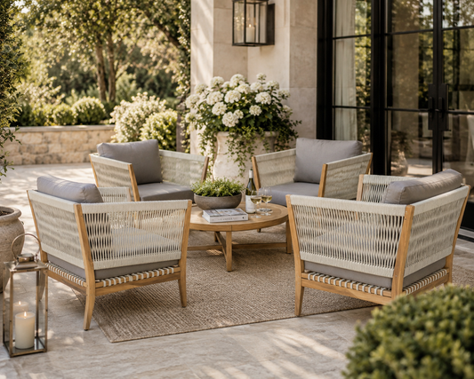 The Ellsworth Outdoor Teak & Handwoven Rope Club Chair