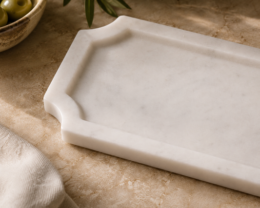The Ashby White Marble Serving Board