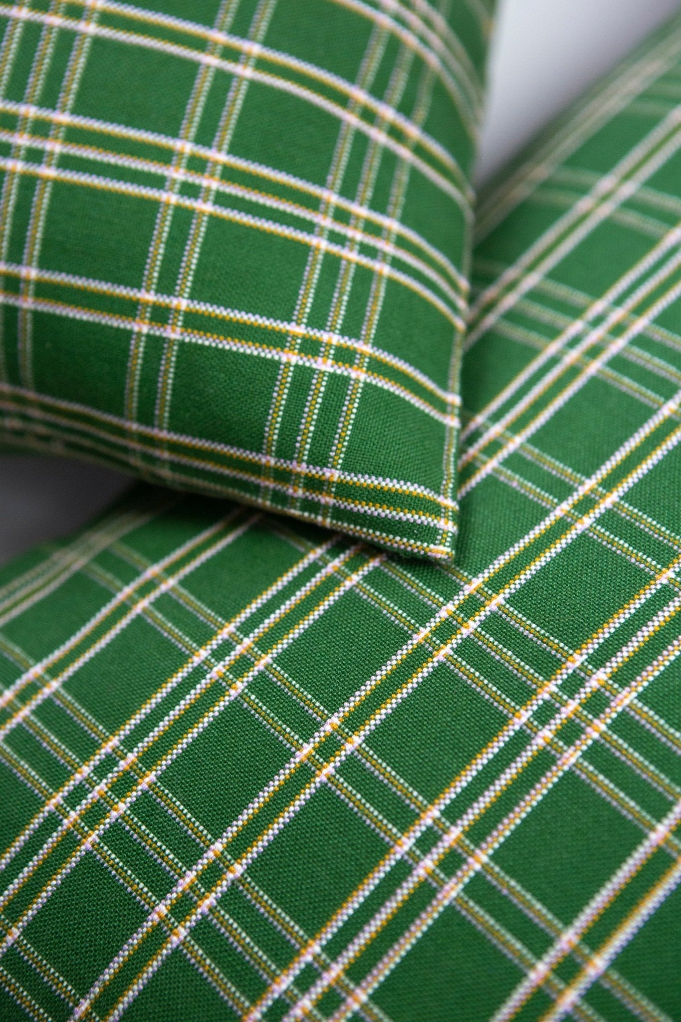 Chiapas Hunt Plaid Handwoven Pillows | Forest Green
