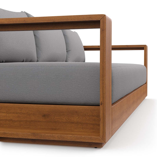 Hawthorne Outdoor Acacia Sofa | Garden Pavilion Collection | Bay & Bridle