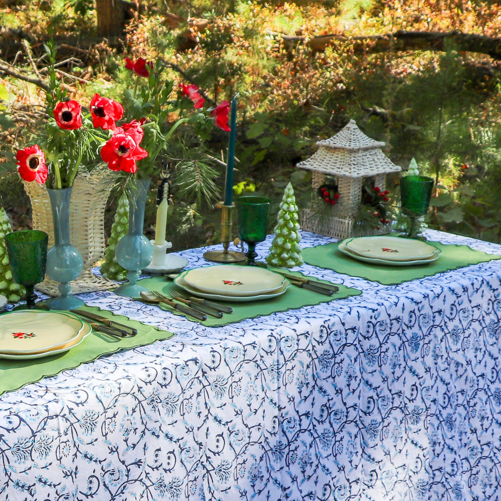 The Eleanor Royal Blue Chinoiserie Tablecloth