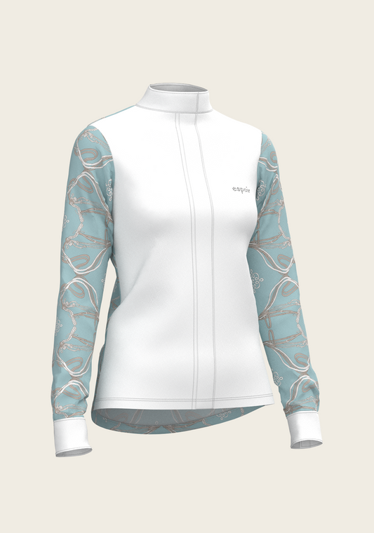 Roped Bridles on Sky Blue Long Sleeve Show Shirt