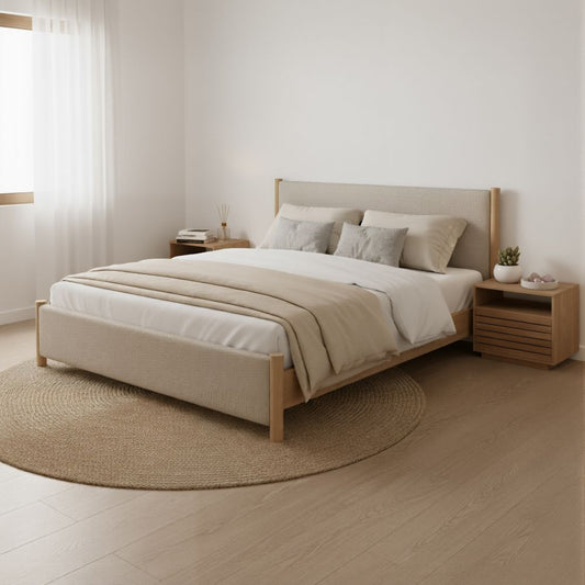 Hadi Textured Fabric Bed