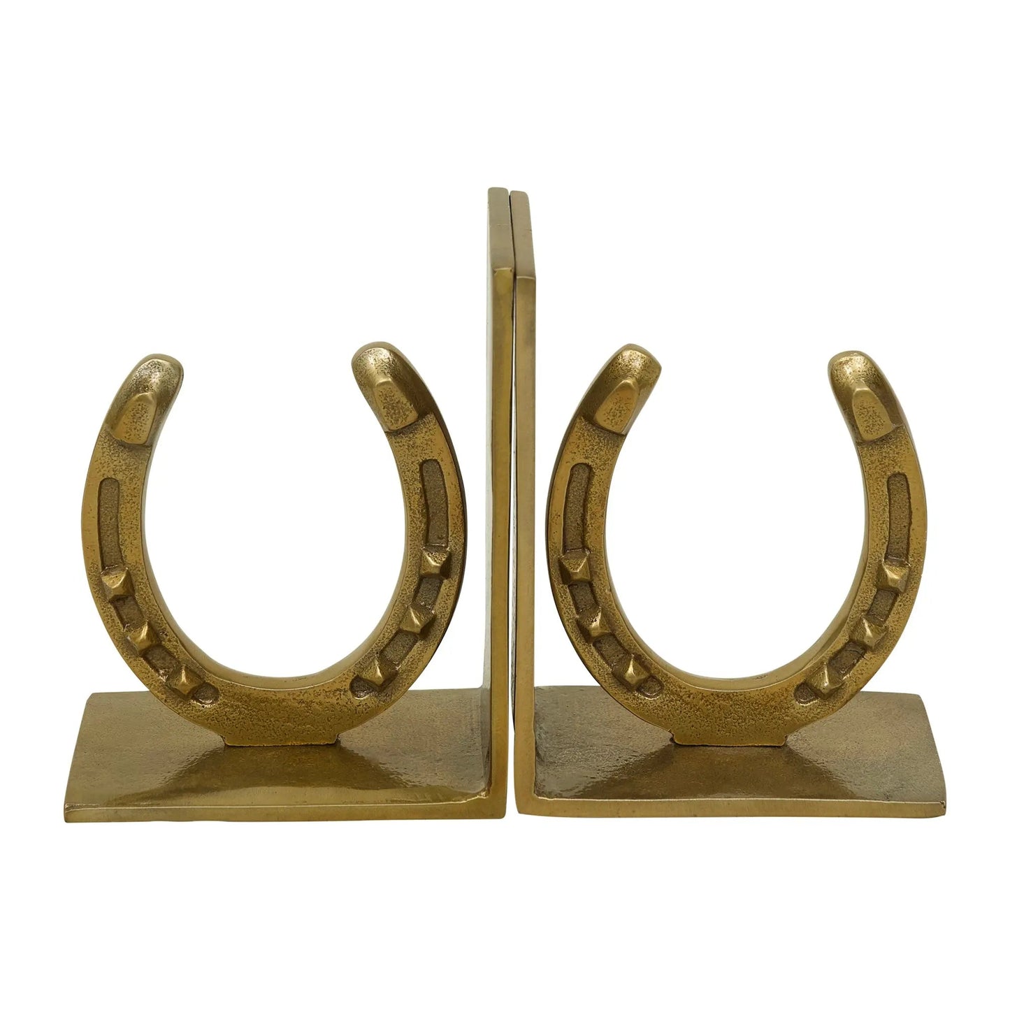 The Huntley Antique Brass Horseshoe Bookends