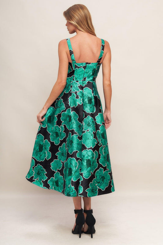 ROYAL BAROQUE WOVEN MIDI DRESS