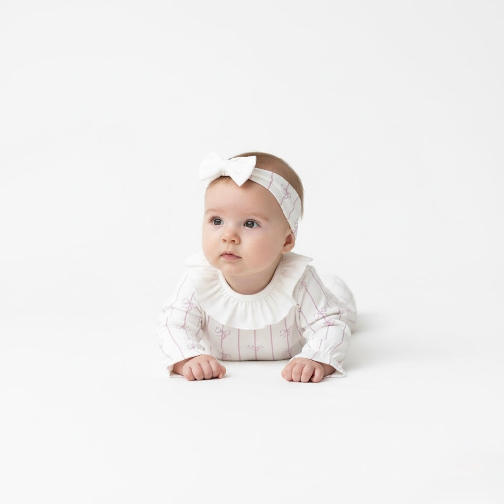 Lilac Bow Romper Set