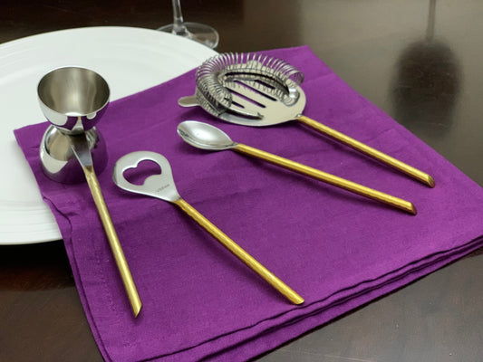 *** Vibhsa Bar Tools Accessories & Bartending Kit set of 4 for Home Bar