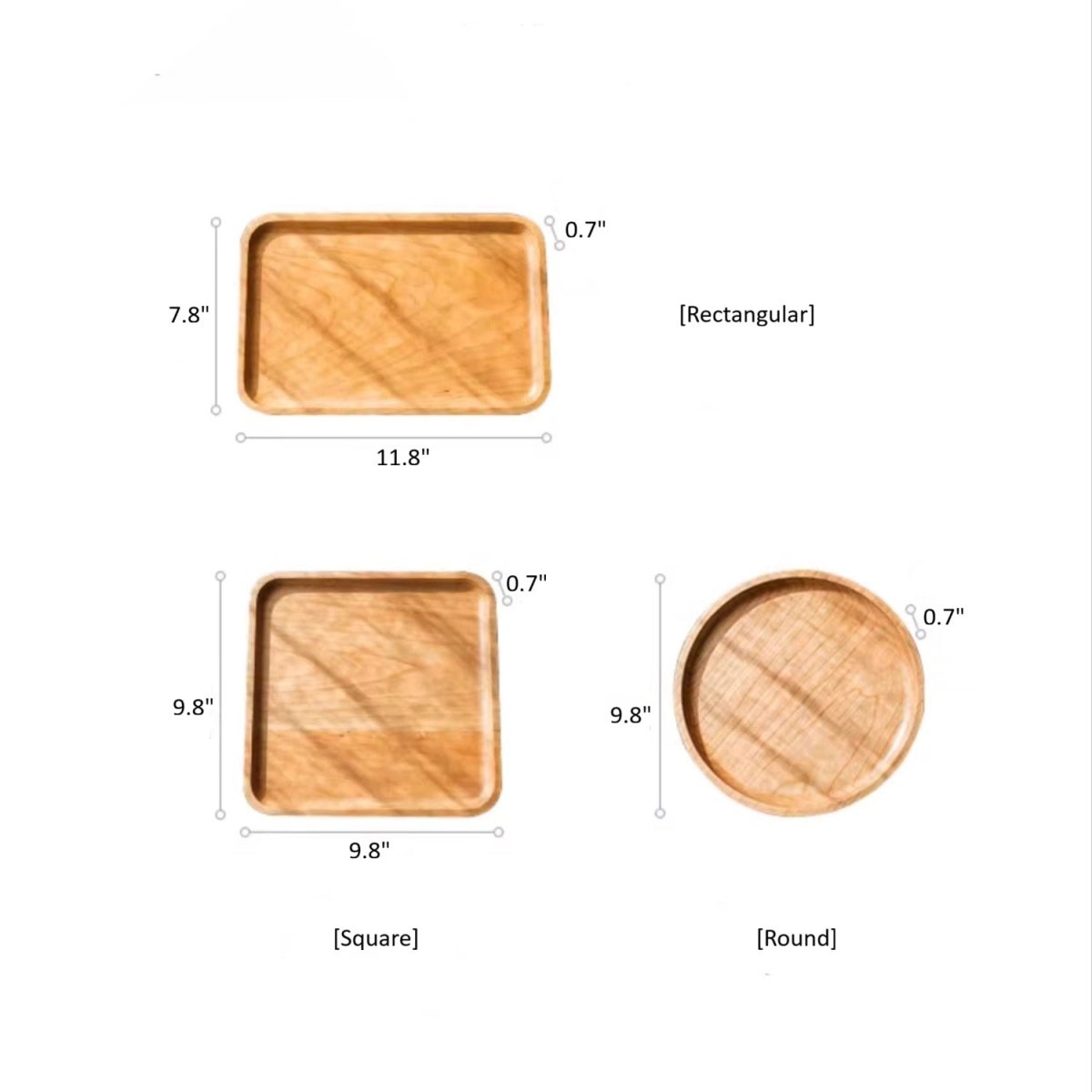 Artisan Natural Wood Serving Tray - Handcrafted Wooden Platter Collection
