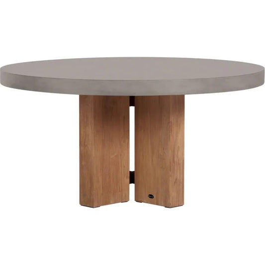 Java Outdoor Teak & Concrete Dining Table - Slate Gray