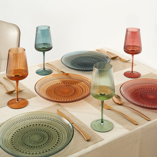 Tonal Hobnail Glass Plate, Set of 4