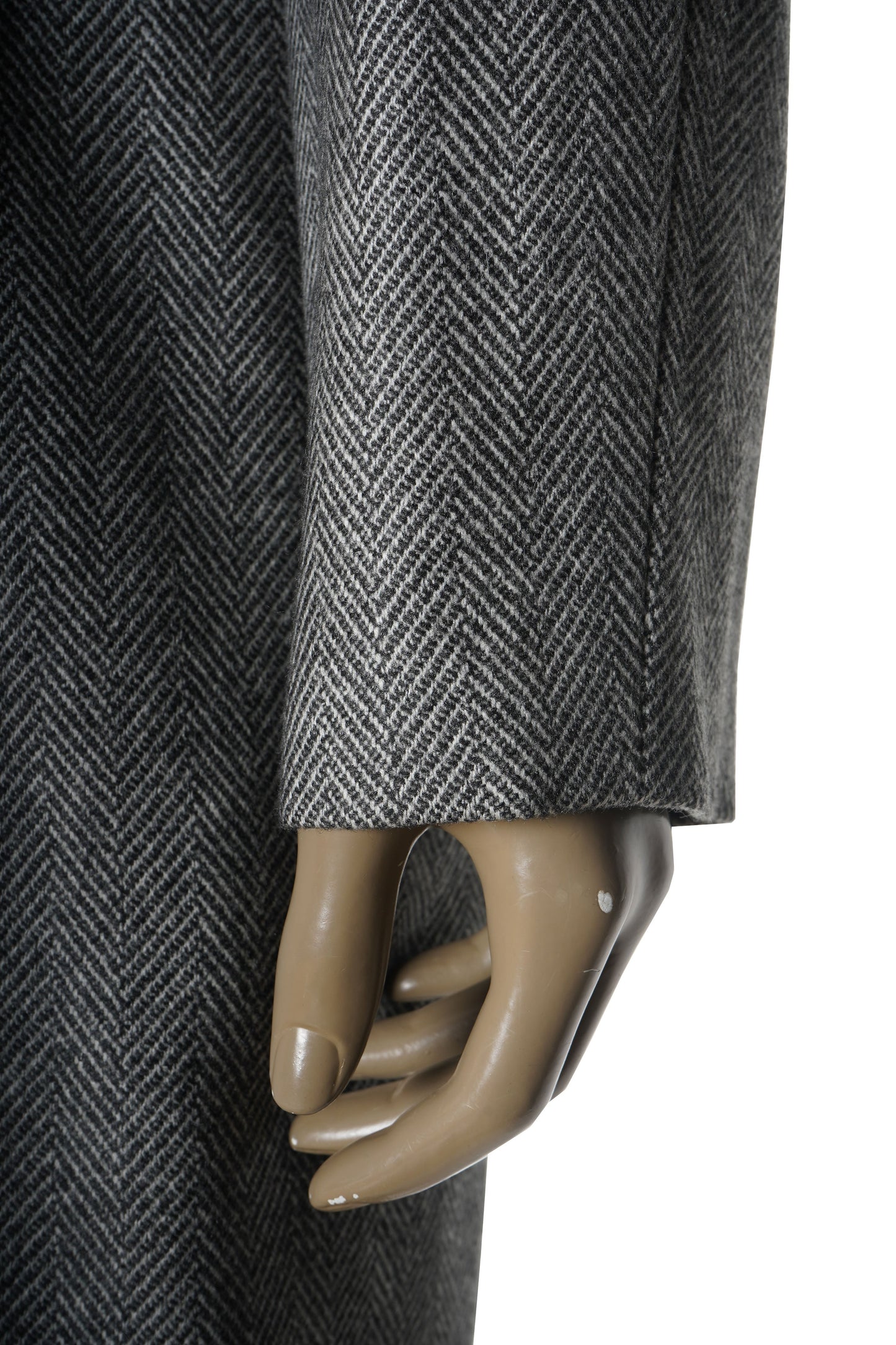 Kiton Herringbone Button Down Overcoat